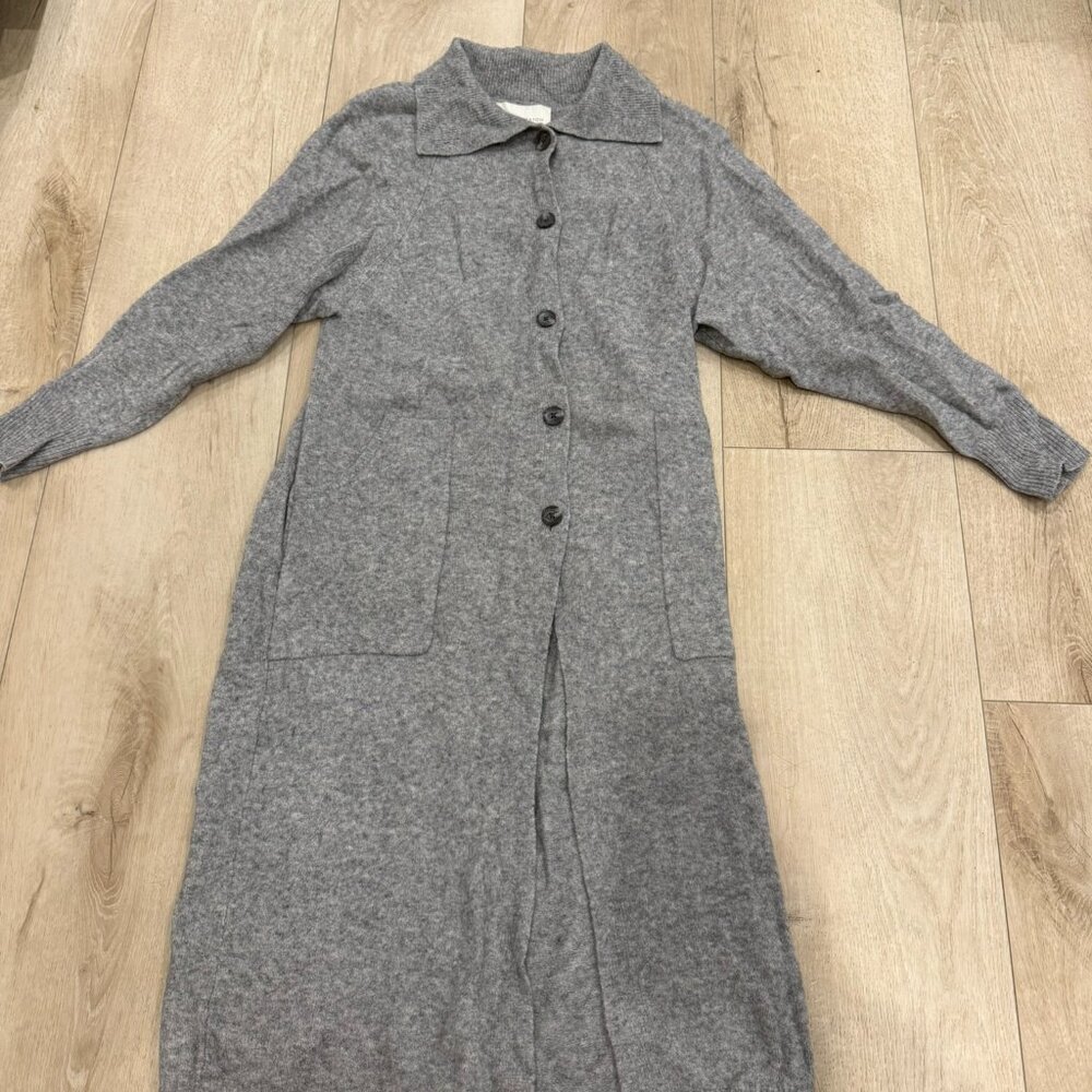 Aritzia Gray Long Cardigan Sweater